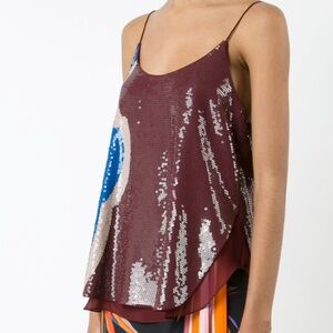 Emilio Pucci Burgundy Sequin Camisole